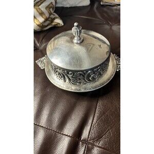 Antique Meriden B Co Quadruple Silverplate Covered Butter Dish Victorian 5057